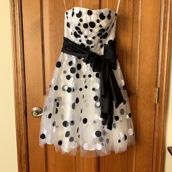 Sean Couture Strapless Polkadot Dress - Picture 1 of 6
